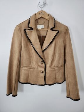 JOIE Women's Size Small Tan Brown Faux Suede Blazer Western Vibe
